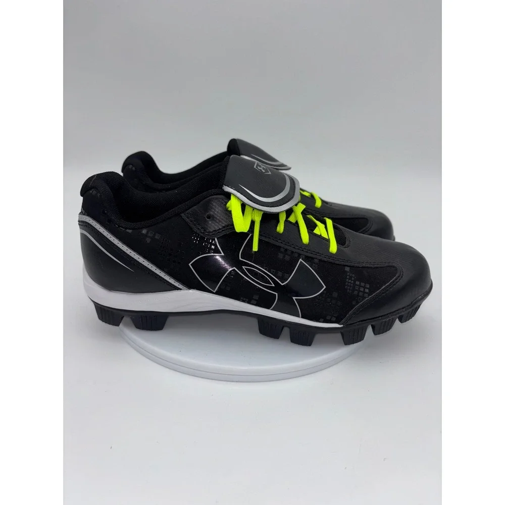 UNDER ARMOUR Girls Softball Cleats Women's NEW Glyde Shoe Black‎ Neon Yellow 7